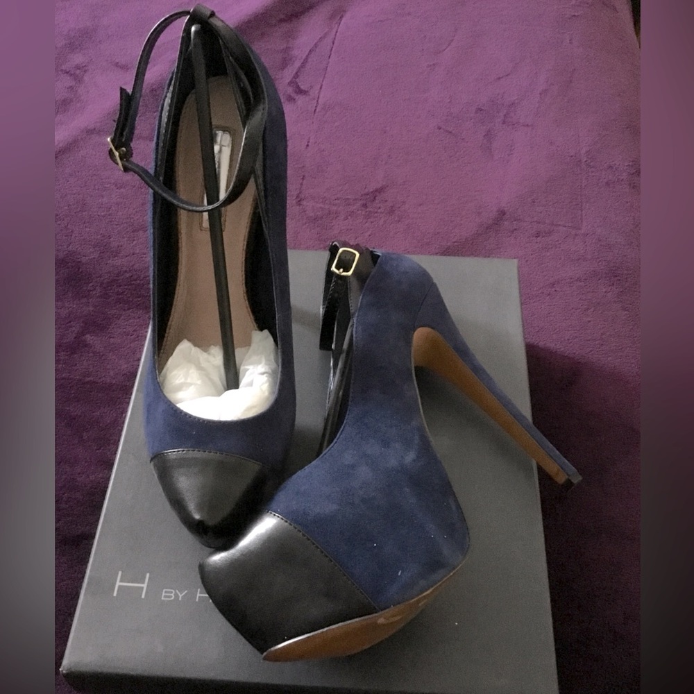 H by Halston Melanie Suede Platform Pumps